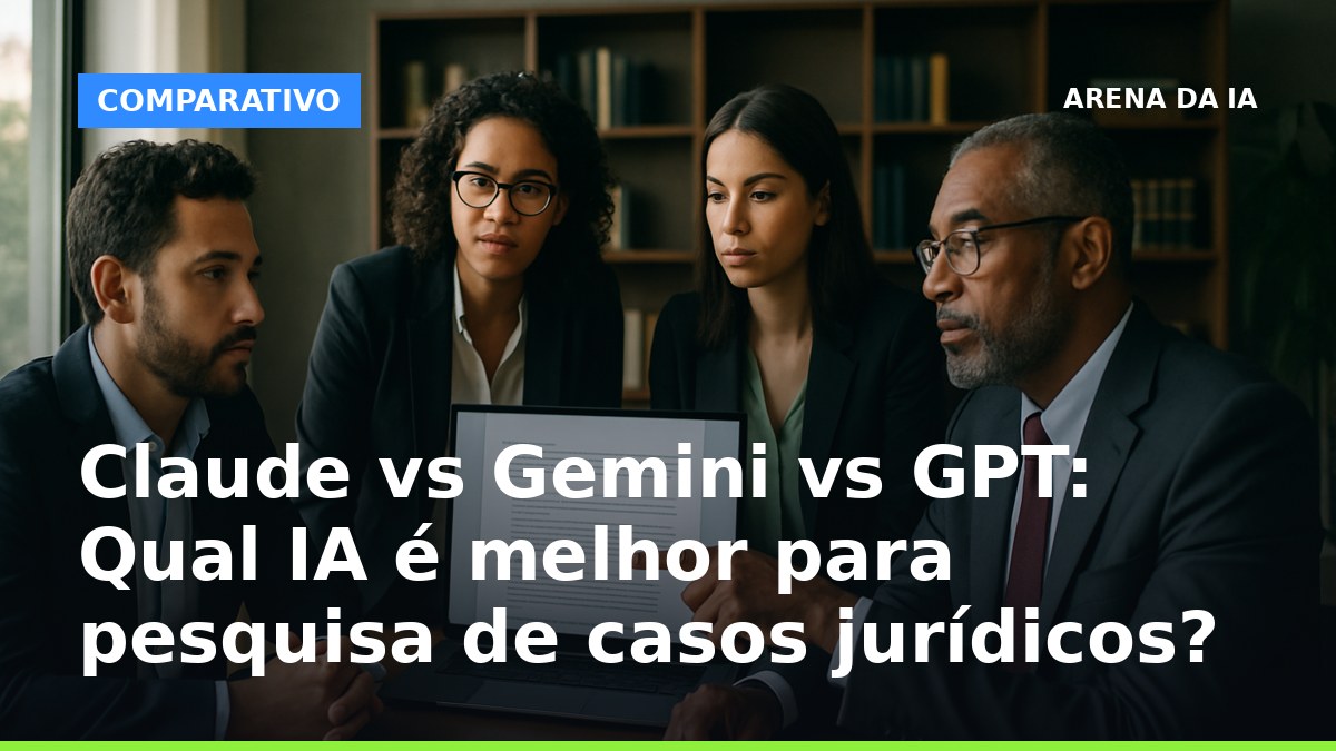Advogados brasileiros usando IA para pesquisa de casos jurídicos em ambiente de escritório moderno