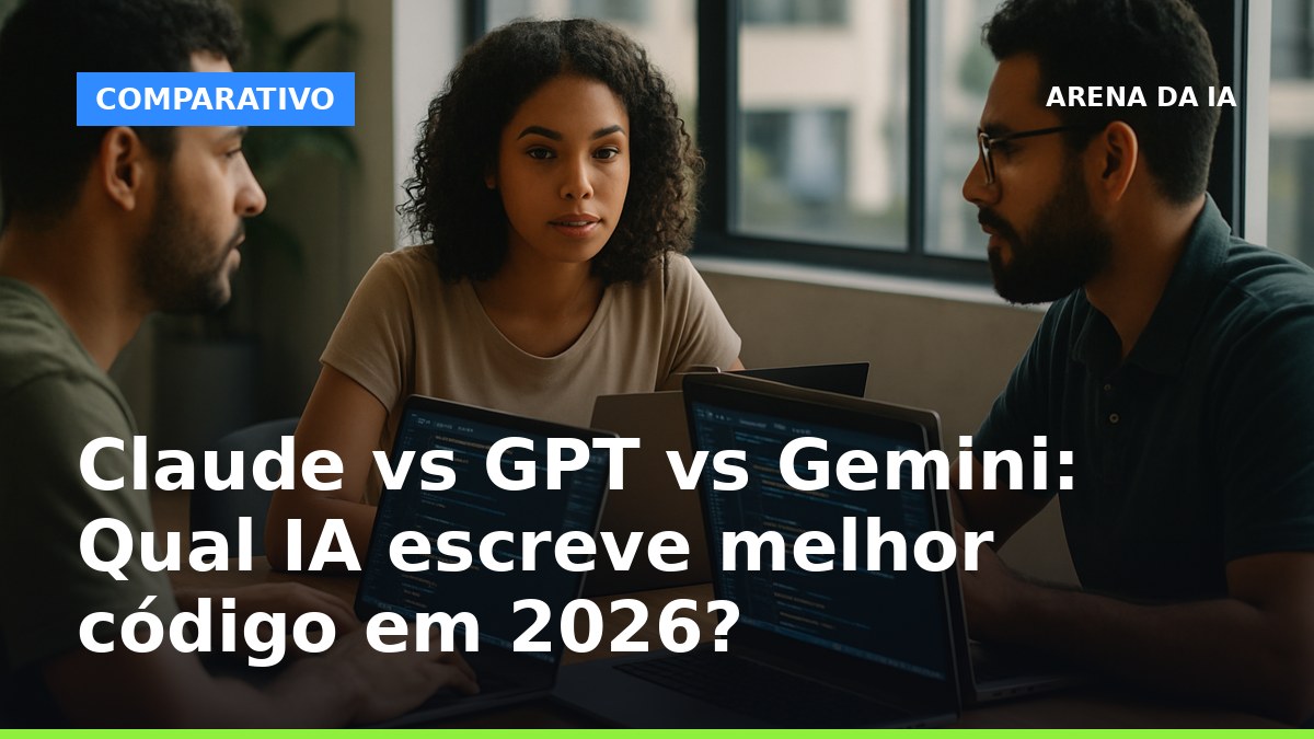 Desenvolvedores brasileiros programando e comparando Claude, GPT e Gemini para código
