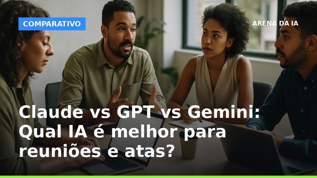 Profissionais brasileiros em reunião usando IA para atas e resumos de reuniões