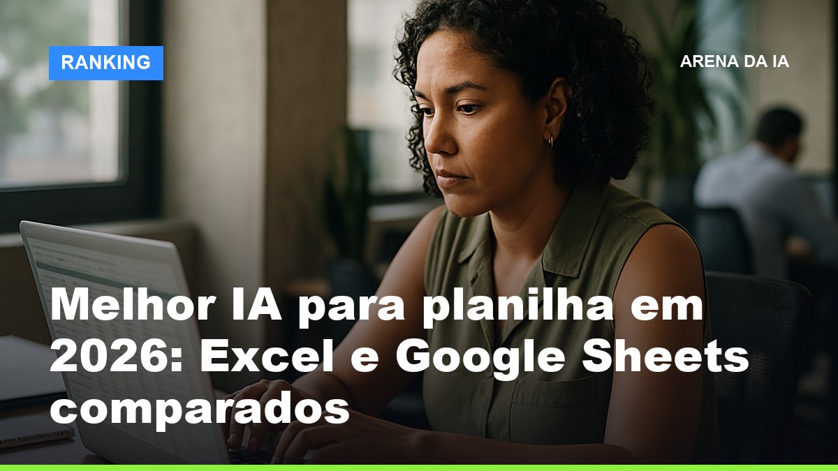 Profissional usando IA para planilha no Excel e Google Sheets em um notebook no escritório
